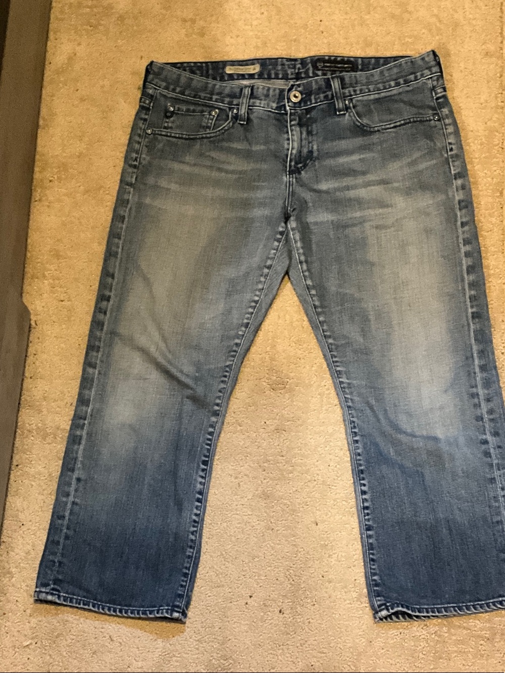 Ag Adriano Goldschmied Women's Light Blue Cropped Jeans